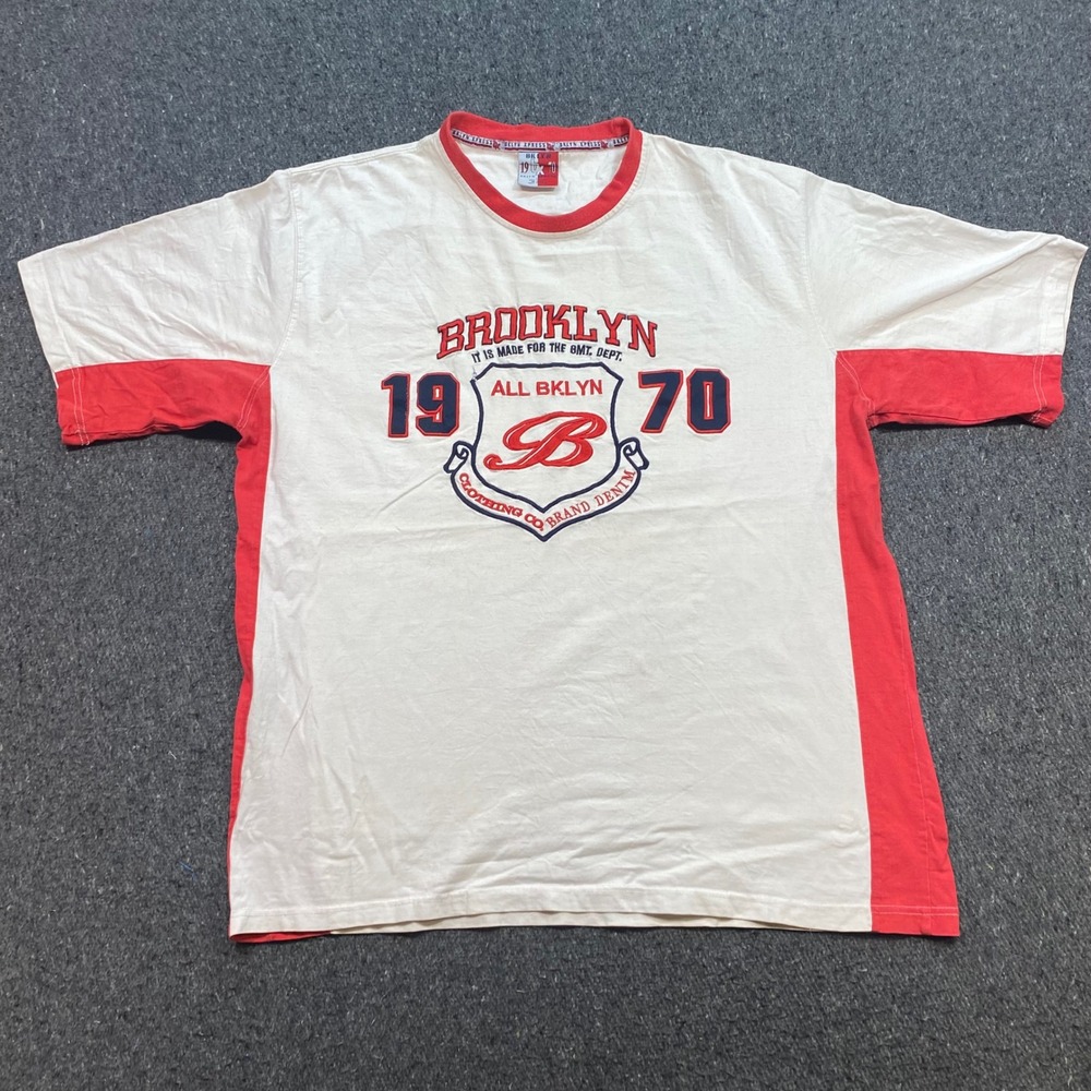 Bklyn Xpress TShirt Sz XL Mens White Red Brooklyn 1970 Skater Streetwear Graphic